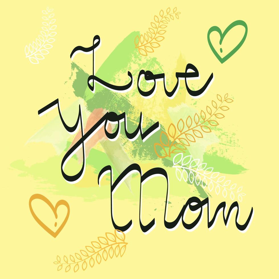 je t'aime maman fond manuscrit illustration vectorielle vecteur