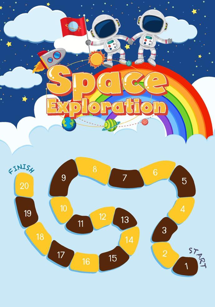 modèle de jeu avec fond de thème spatial vecteur