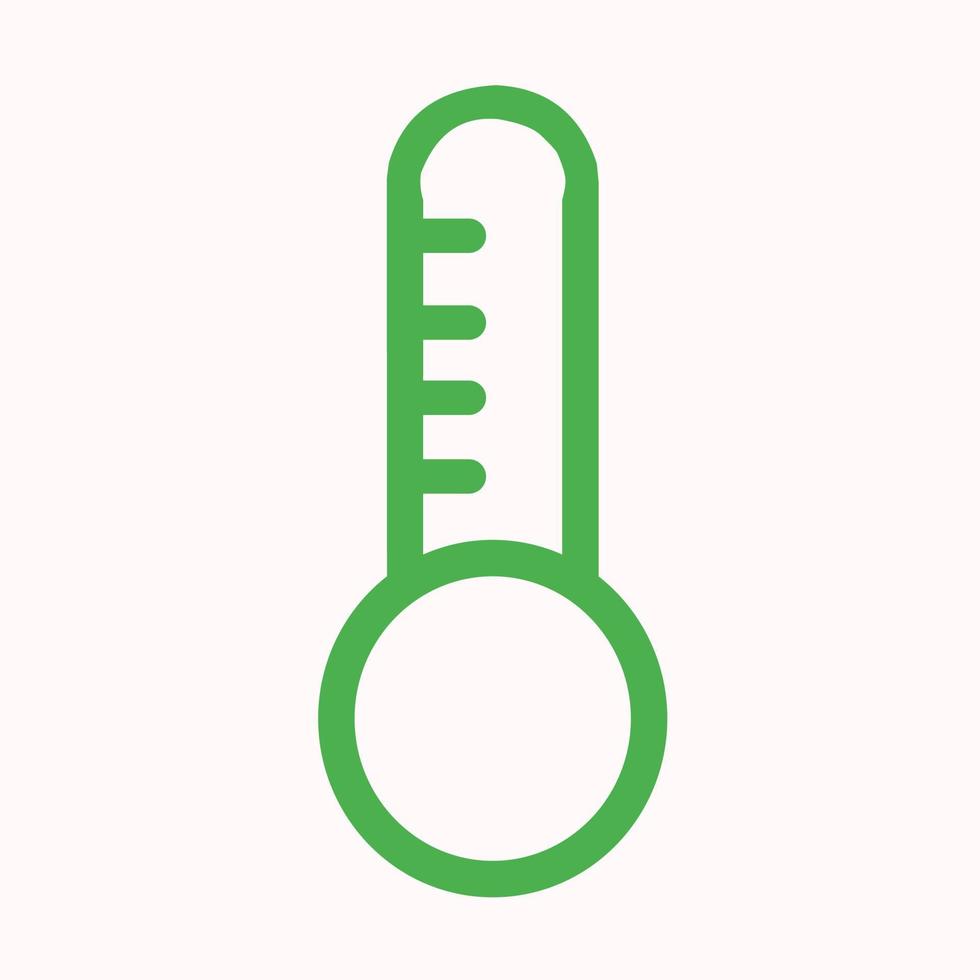 illustration du logo de l'icône de contour vert du thermomètre. adapté à la santé et à l'article médical vecteur