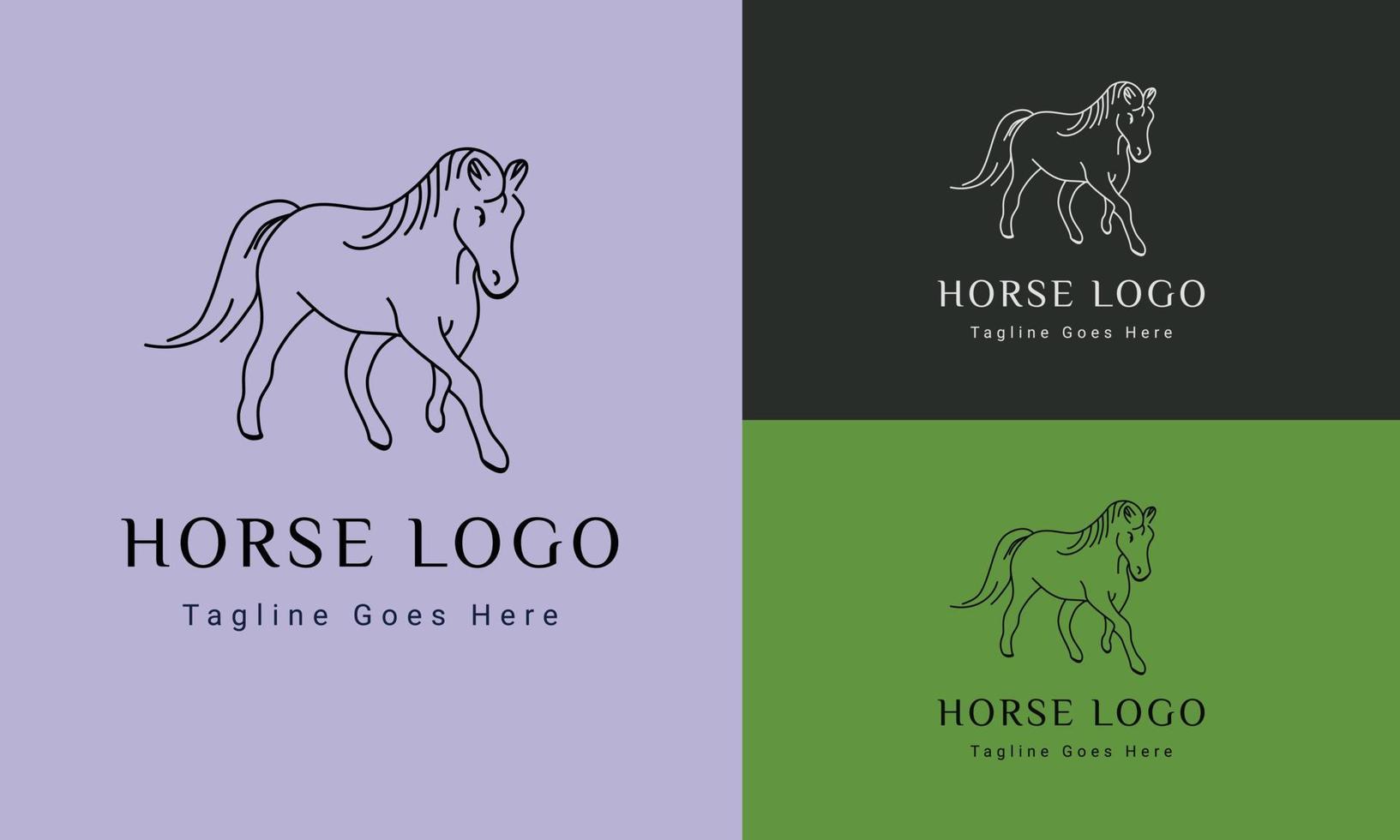 style linéaire d'icône de logo de cheval. modèles de conception de logo vectoriel