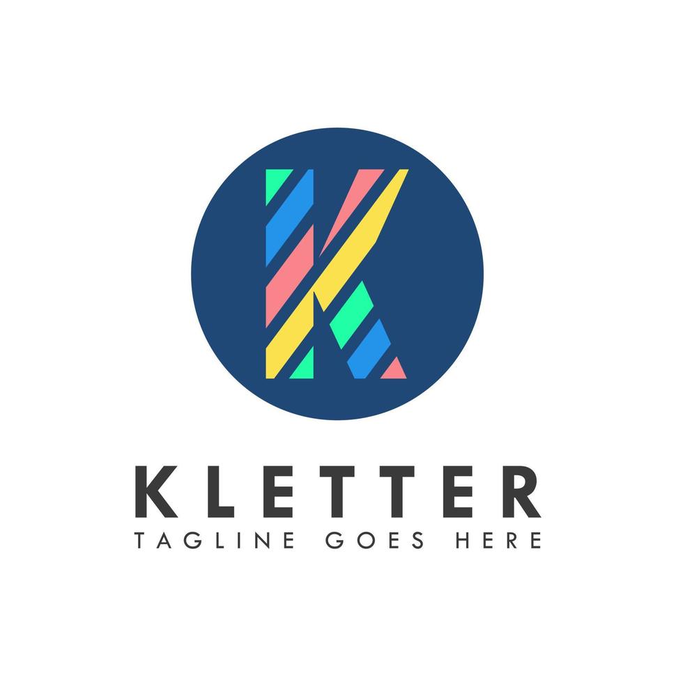 création de logo et d'icône de lettre alphabet k vecteur