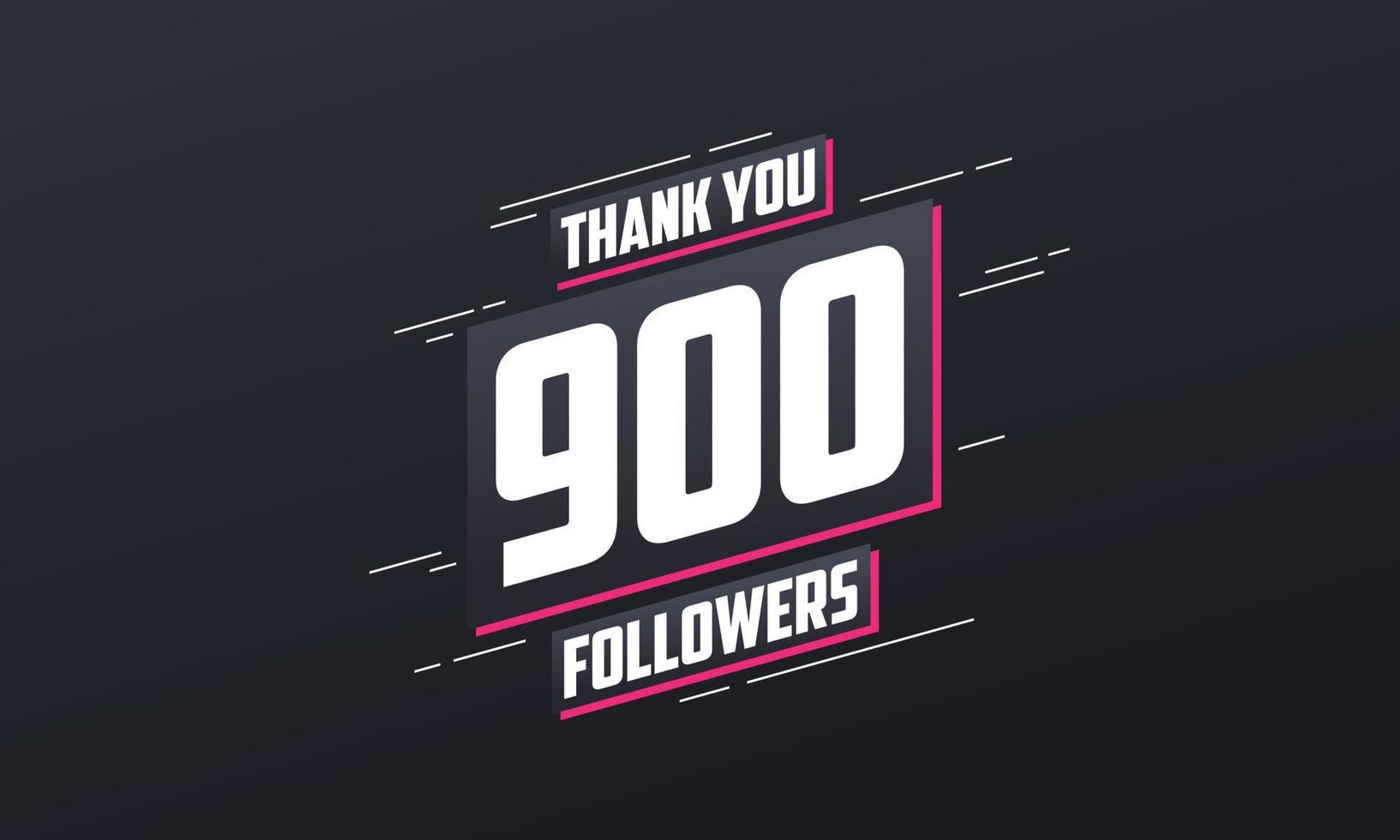 merci 900 followers, modèle de carte de voeux pour les réseaux sociaux. vecteur