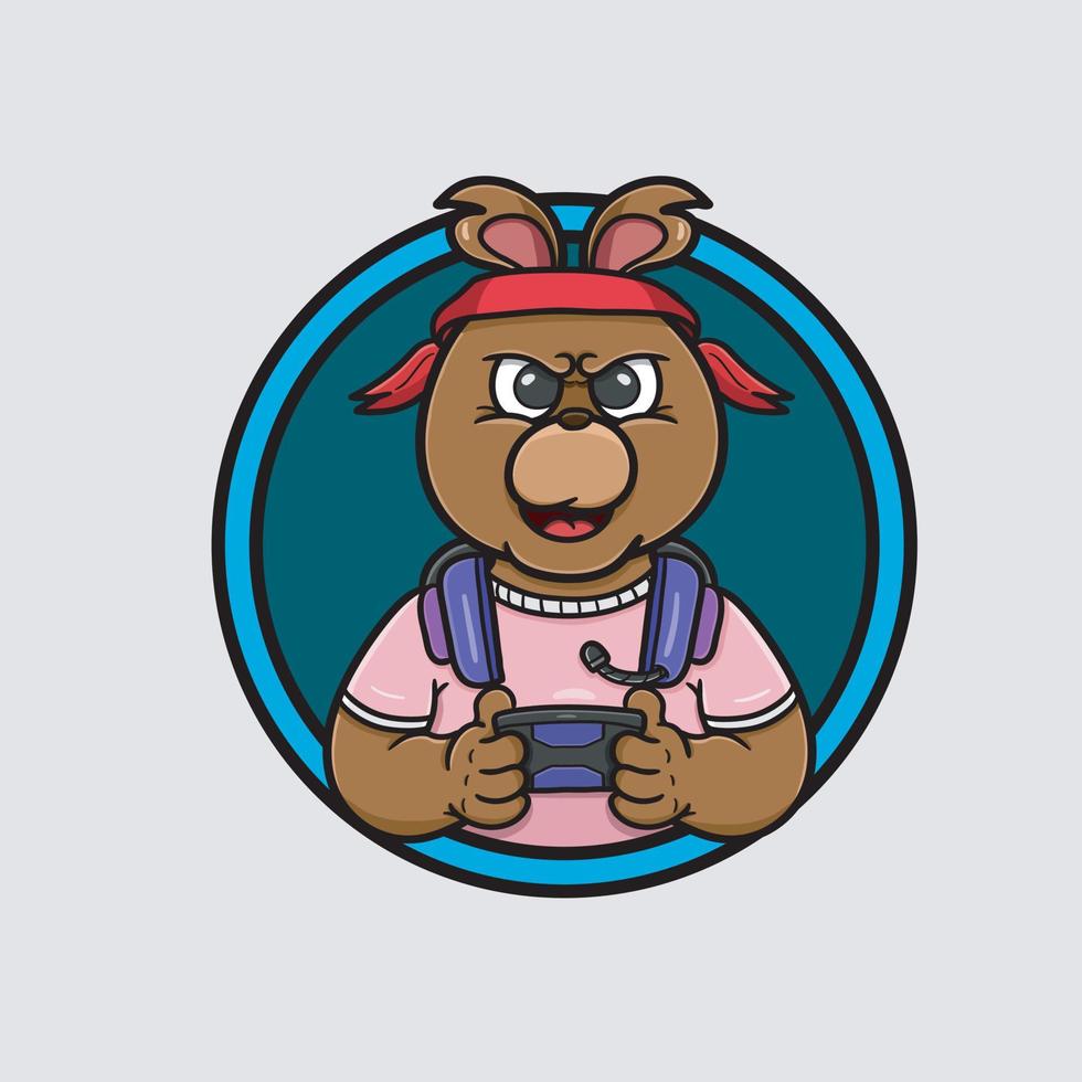 logo de jeu d'ours de mascotte. vecteur