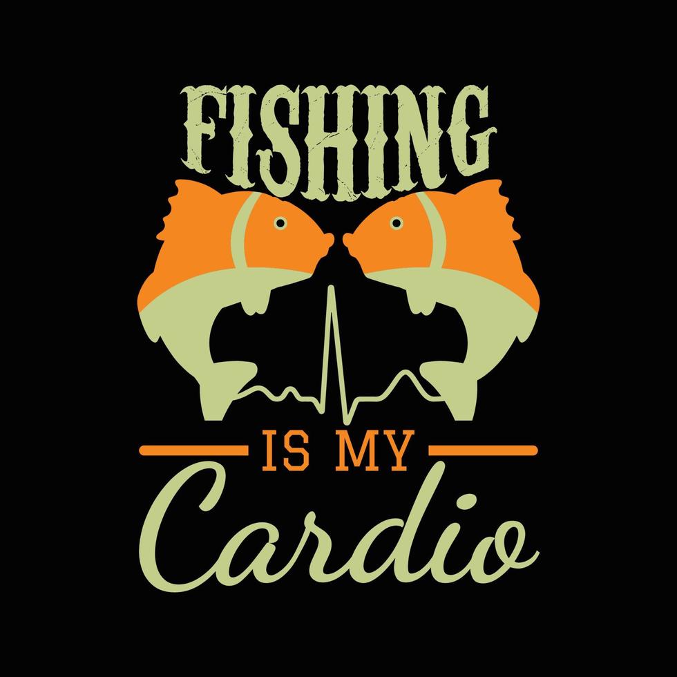 la pêche est ma conception de t-shirt cardio vecteur