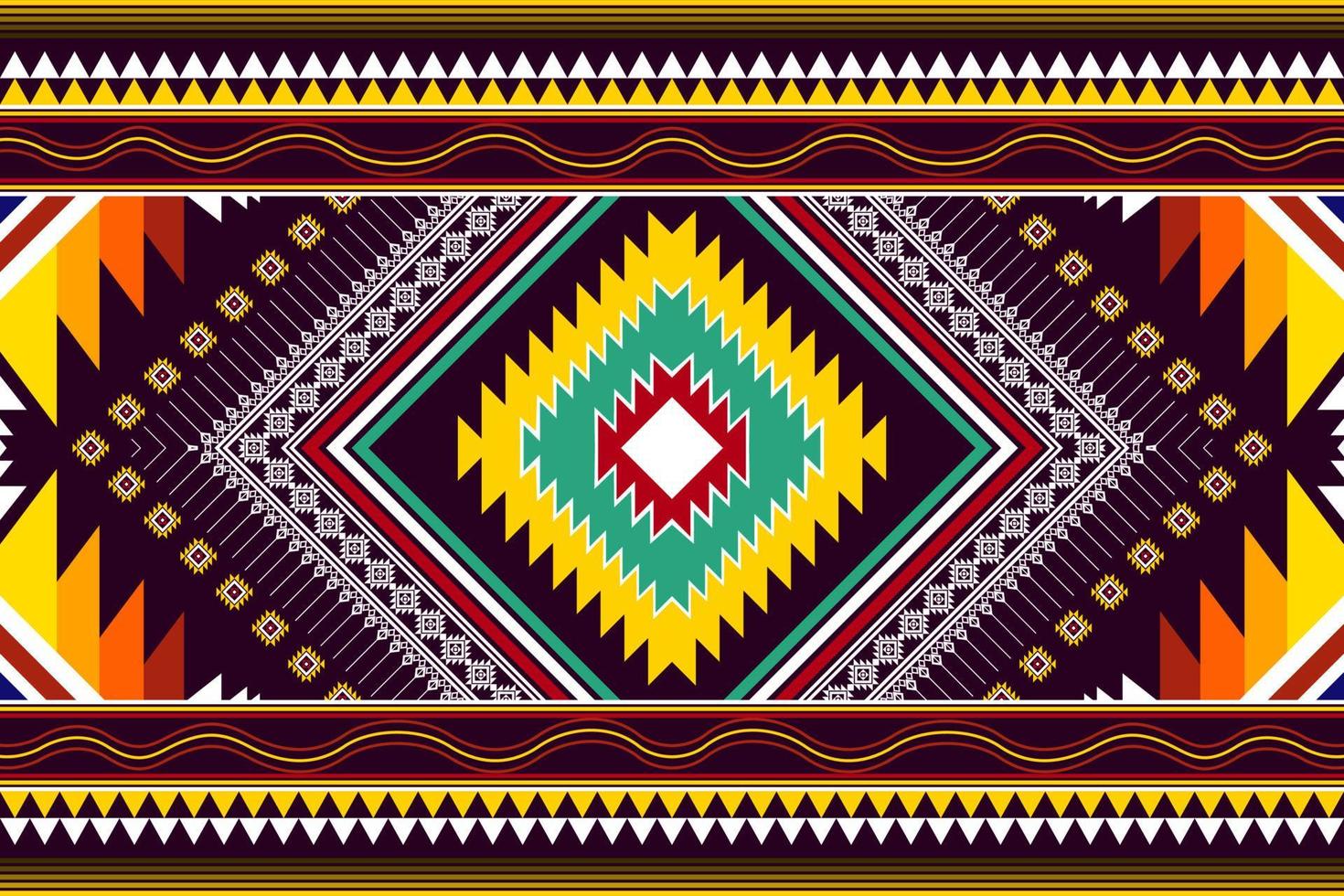 conception de motif ethnique abstrait géométrique. tapis en tissu aztèque ornement mandala ethnique chevron textile décoration papier peint. fond d'illustrations vectorielles de broderie traditionnelle indigène boho tribal vecteur