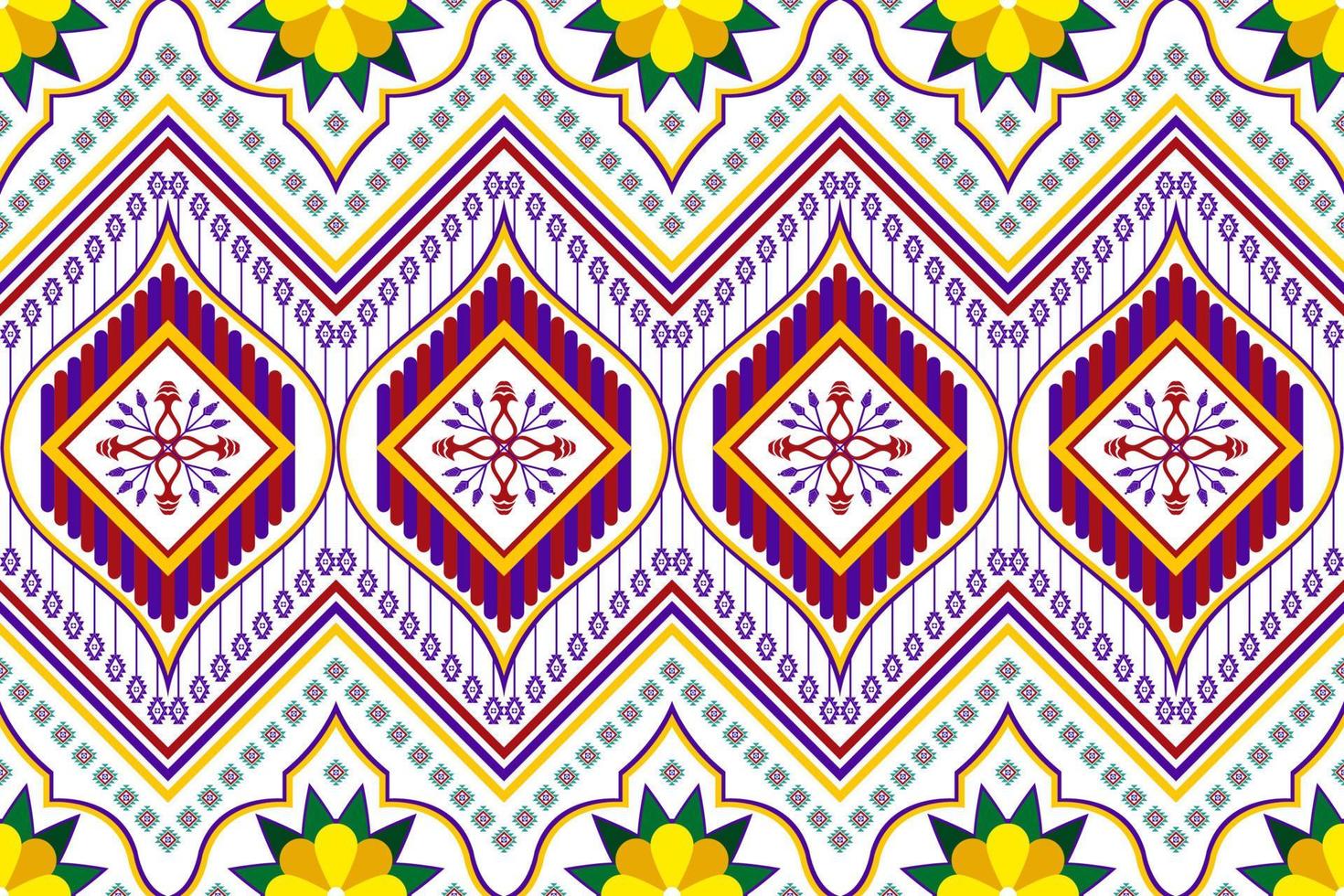 conception de motif ethnique abstrait géométrique. tapis en tissu aztèque ornement mandala ethnique chevron textile décoration papier peint. fond d'illustrations vectorielles de broderie traditionnelle indigène boho tribal vecteur