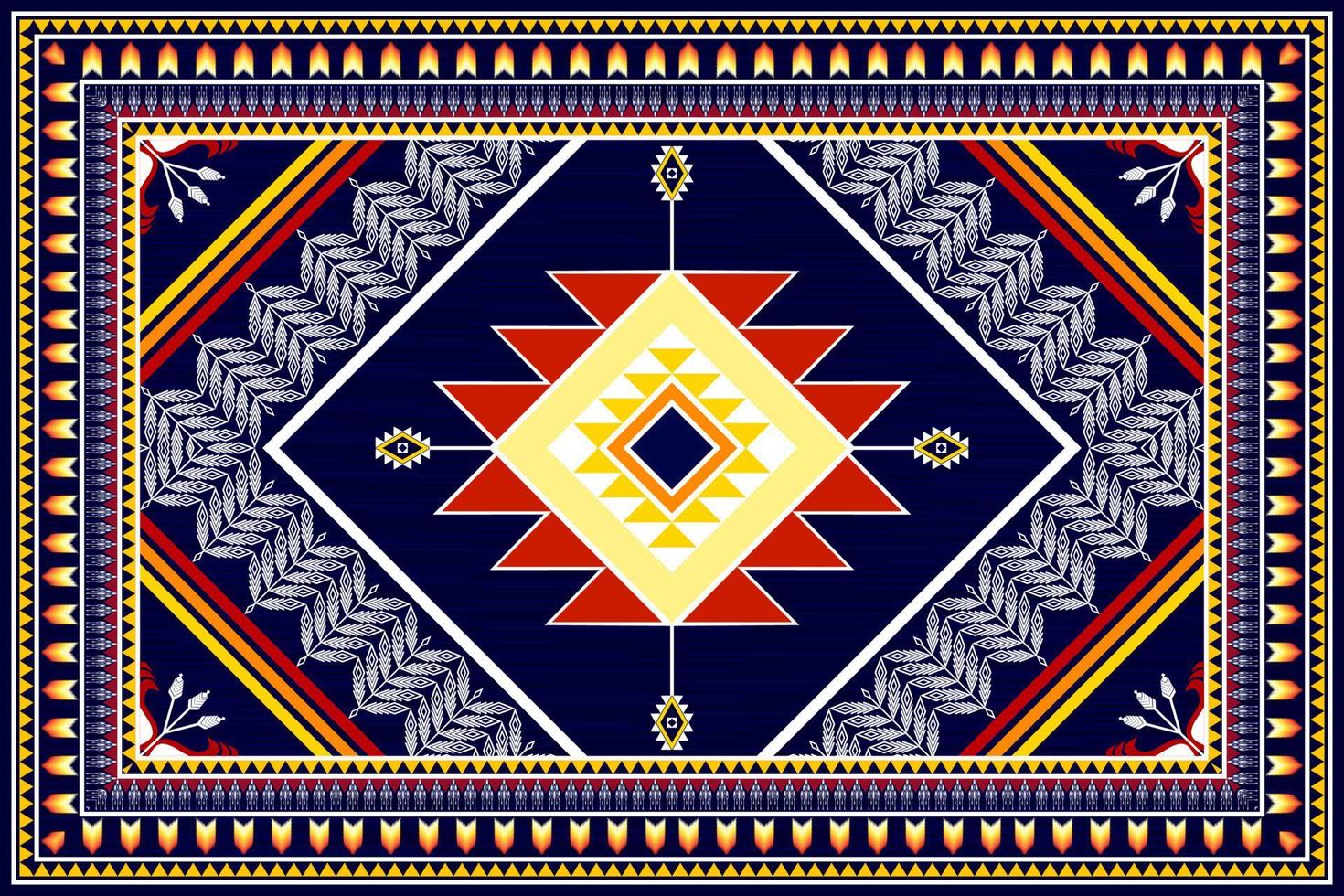 conception de motif ethnique abstrait géométrique. tapis en tissu aztèque ornement mandala ethnique chevron textile décoration papier peint. fond d'illustrations vectorielles de broderie traditionnelle indigène boho tribal vecteur
