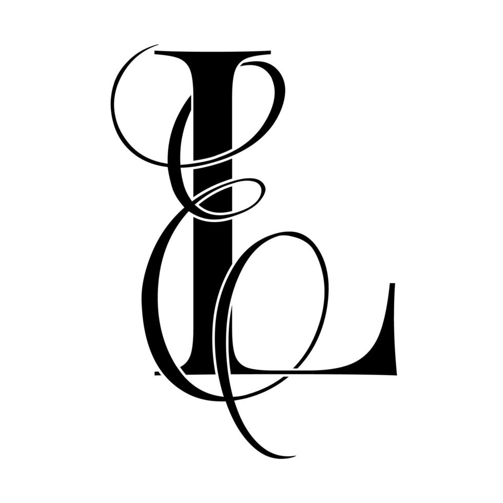 le, el, logo monogramme. icône de signature calligraphique. monogramme de logo de mariage. symbole de monogramme moderne. logo de couple pour mariage vecteur