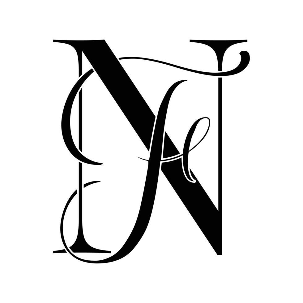 nf, fv, logo monogramme. icône de signature calligraphique. monogramme de logo de mariage. symbole de monogramme moderne. logo de couple pour mariage vecteur