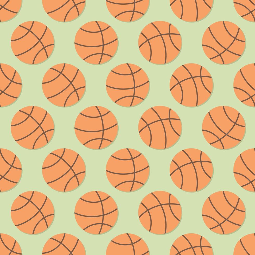 modèle de dessin animé de ballon de basket sans soudure vecteur