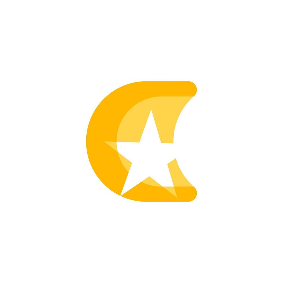 logo étoile de simplicité moderne avec lettre c. modèle de conception de logo de concept d'étoile avec la lettre c. illustration vectorielle eps10 vecteur