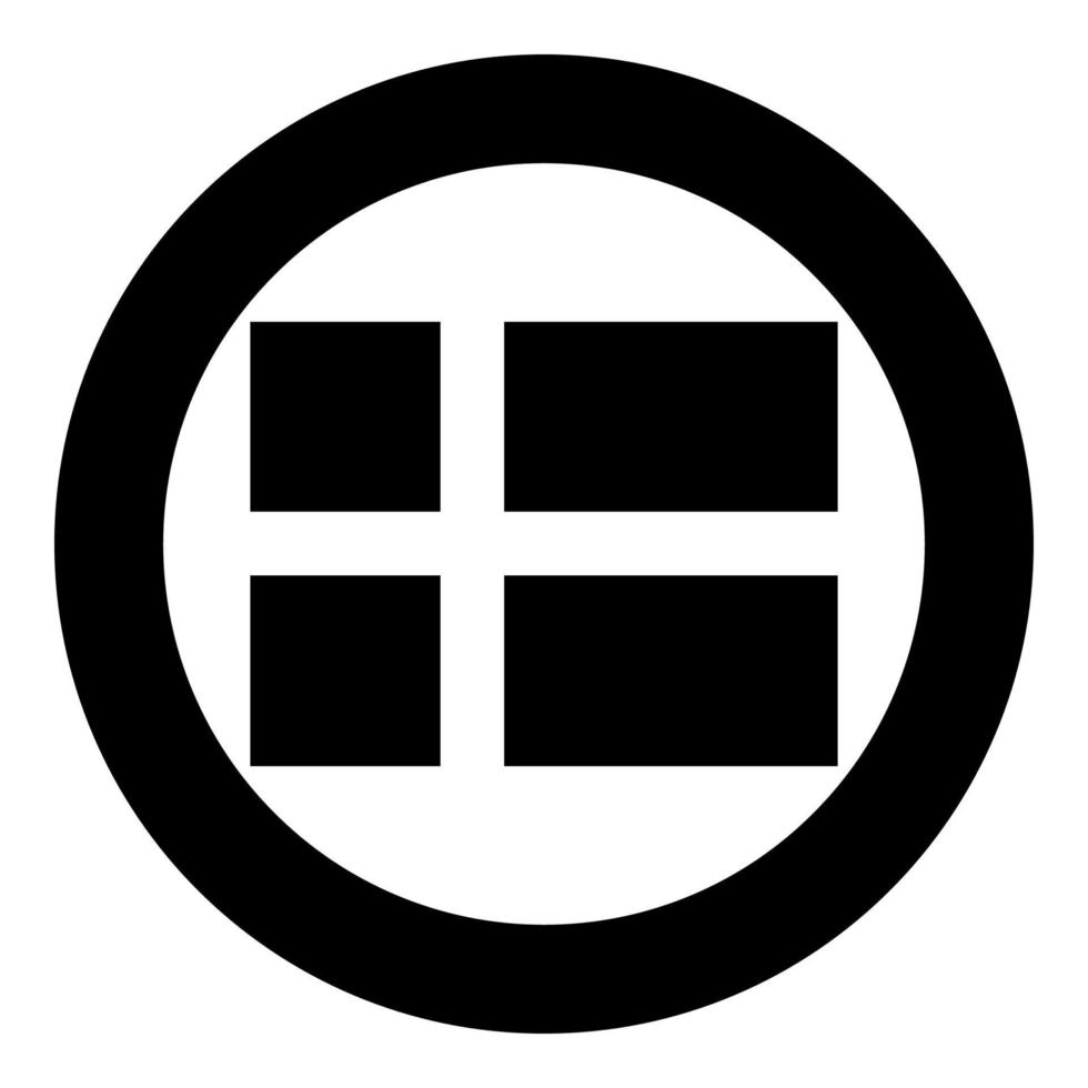 drapeau du danemark icône vecteur de couleur noire en cercle autour de l'image de style plat illustration