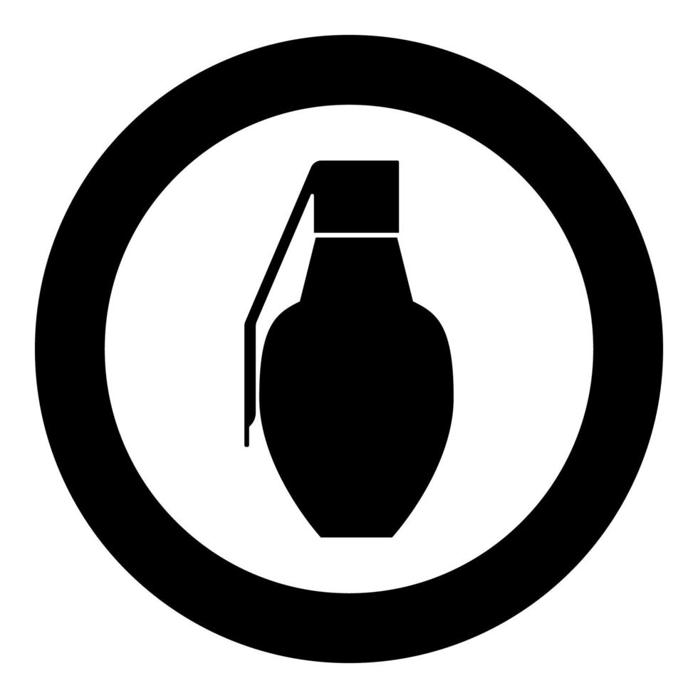 icône de grenade illustration de couleur noire en cercle rond vecteur