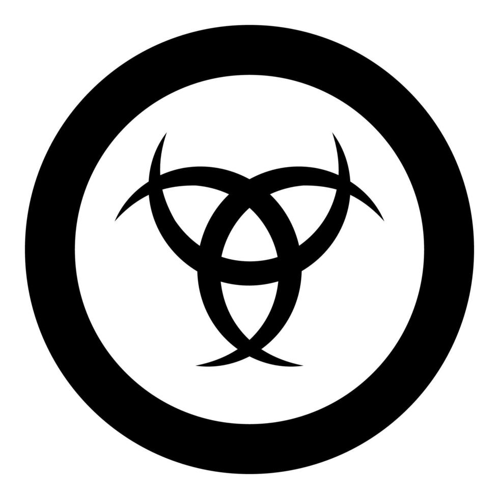 corne odin triple corne d'odin icône en cercle rond illustration vectorielle de couleur noire image de style plat vecteur