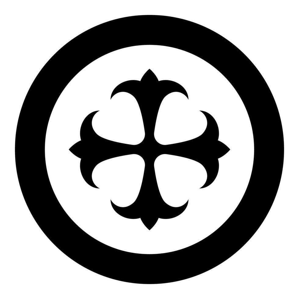 symbole champ lily kreen forte croix monogramme dokonstantinovsky symbole de l'apôtre ancre espoir signe religieux croix icône en cercle rond noir couleur illustration vectorielle image de style plat vecteur