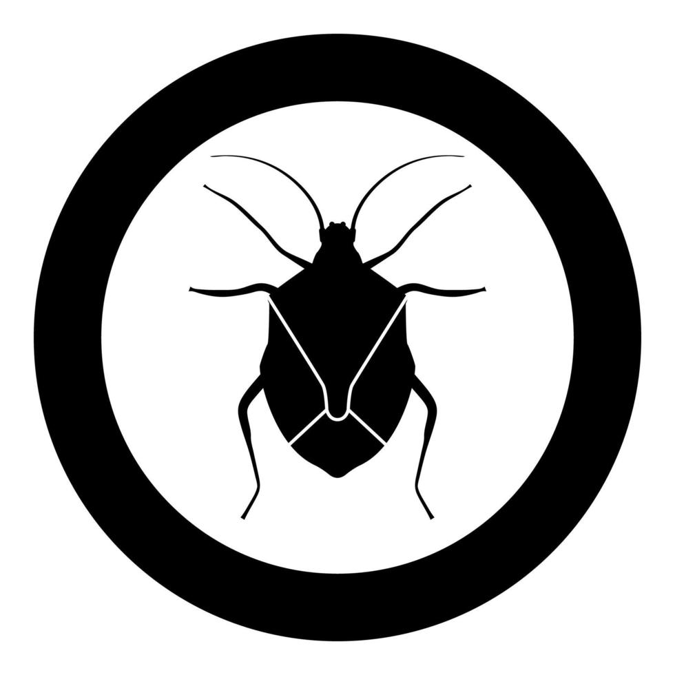 bogue punaise chinch vrai bogues hémiptères insecte ravageur icône en cercle rond illustration vectorielle de couleur noire image de style plat vecteur