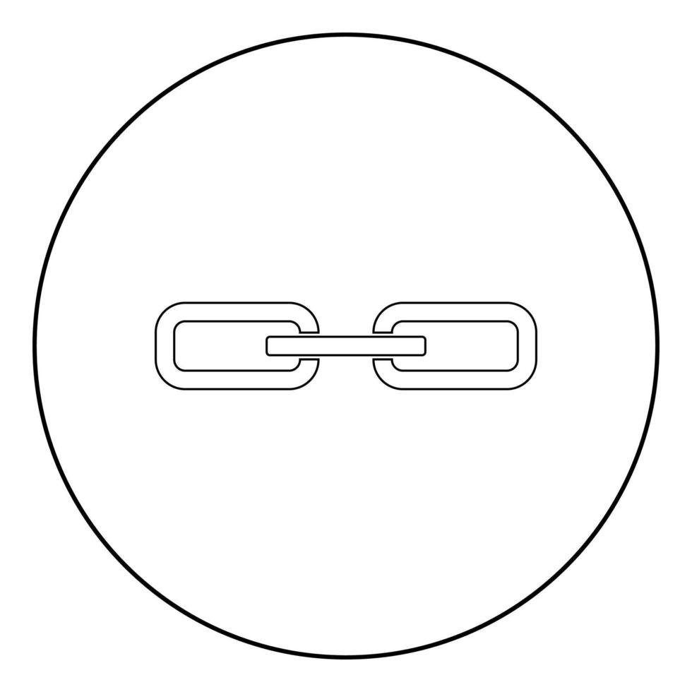 L'icône de maillon de chaîne de couleur noire en cercle vecteur