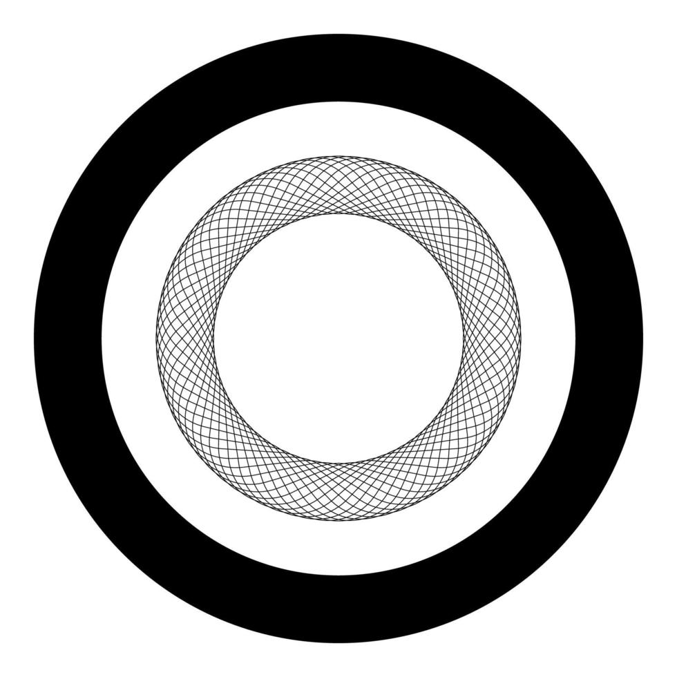 élément spirographe vide au centre icône de symbole concentrique abstrait en cercle rond illustration vectorielle de couleur noire image de style plat vecteur