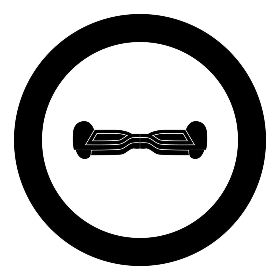 icône noire de gyroboard en cercle vecteur