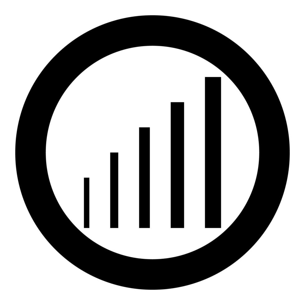 courbe de croissance icône couleur noire en cercle rond vecteur