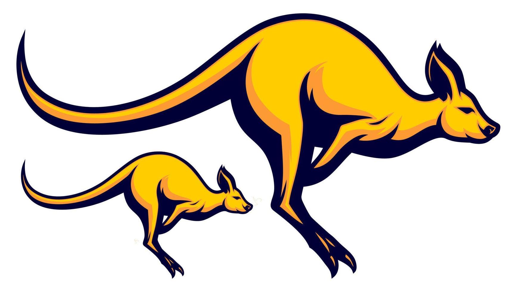 le kangourou court vecteur