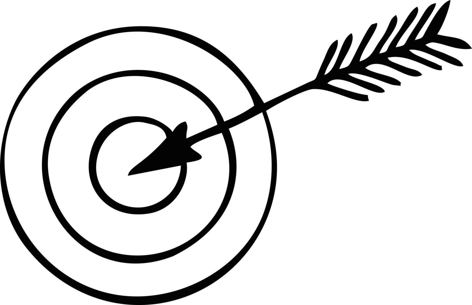 une flèche touche une cible ronde vecteur