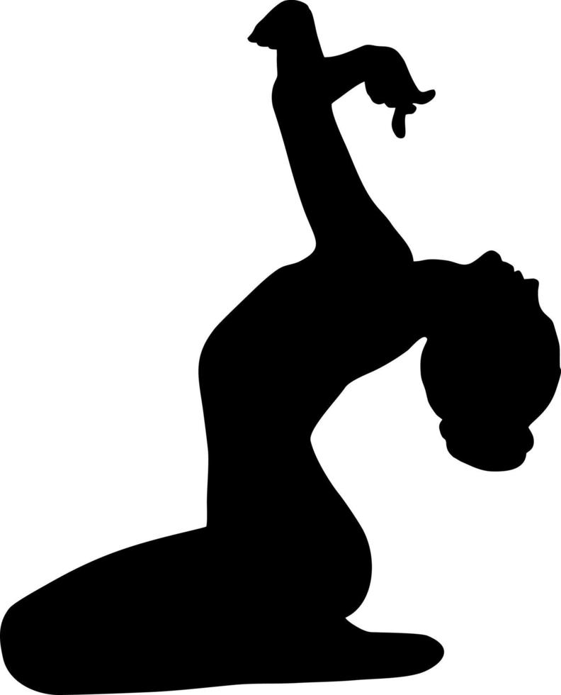 fille silhouette noire de gymnastique. gymnastique, acrobatique, sport vecteur