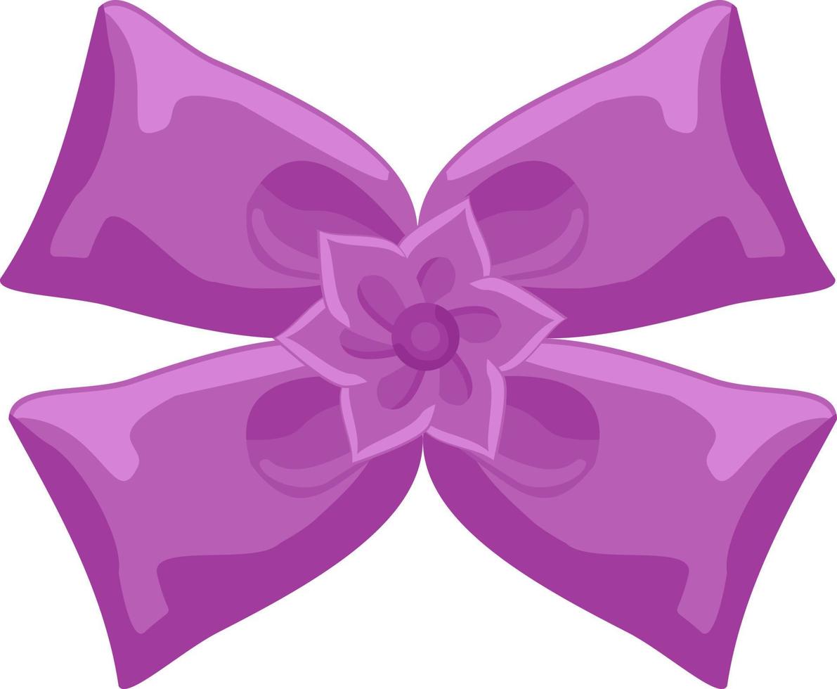 ruban bowknot style cartoon couleur rose et violet vecteur