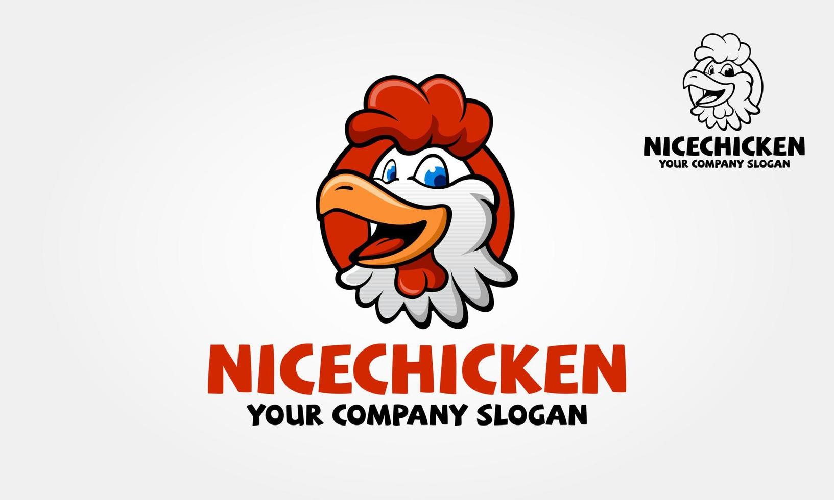 joli modèle de logo vectoriel de poulet. illustration du logo tête de poulet.