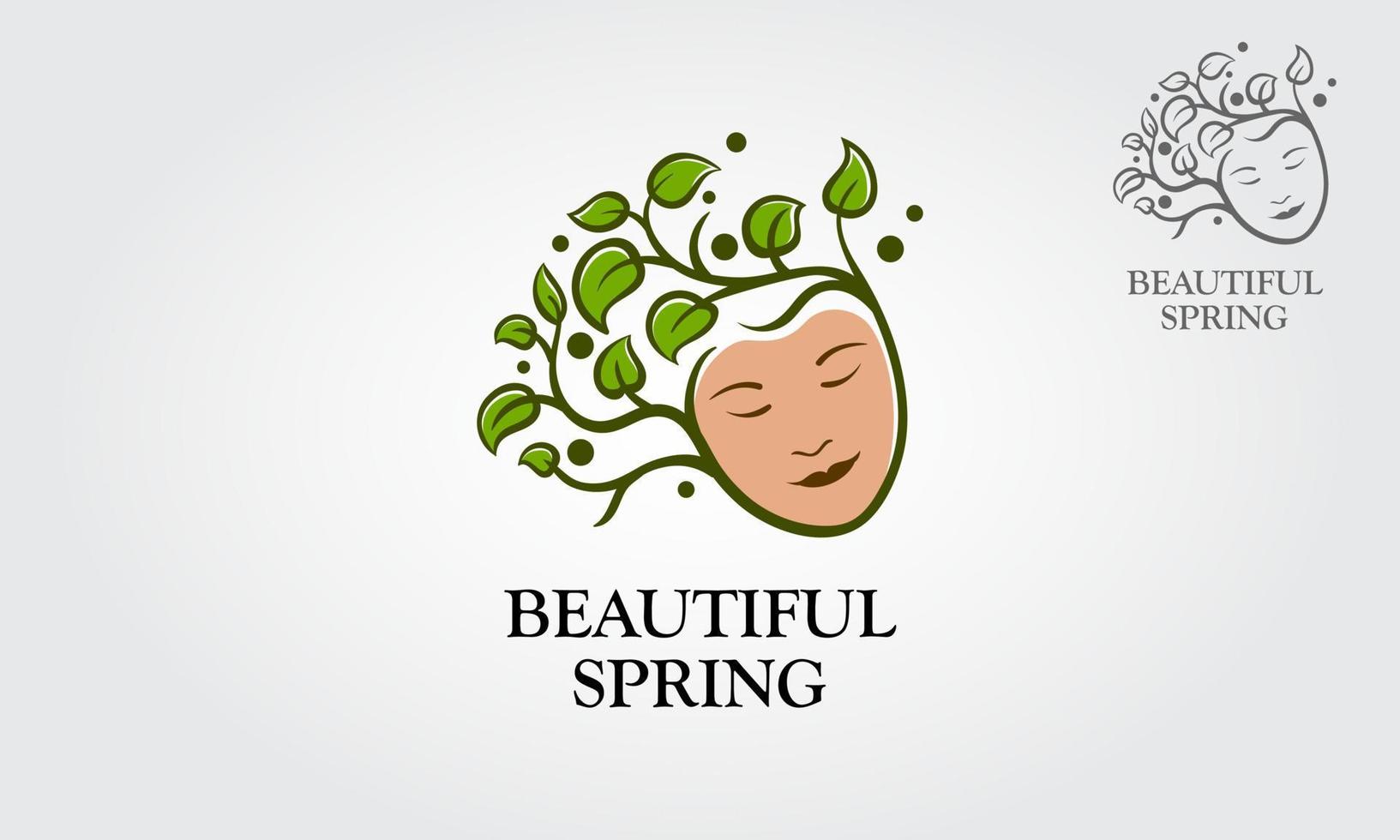 belle illustration de logo de printemps. le logo est destiné à toutes les entreprises liées au spa, aux entreprises liées au yoga, à toutes les entreprises cosmétiques, respectueuses de l'environnement, etc. vecteur