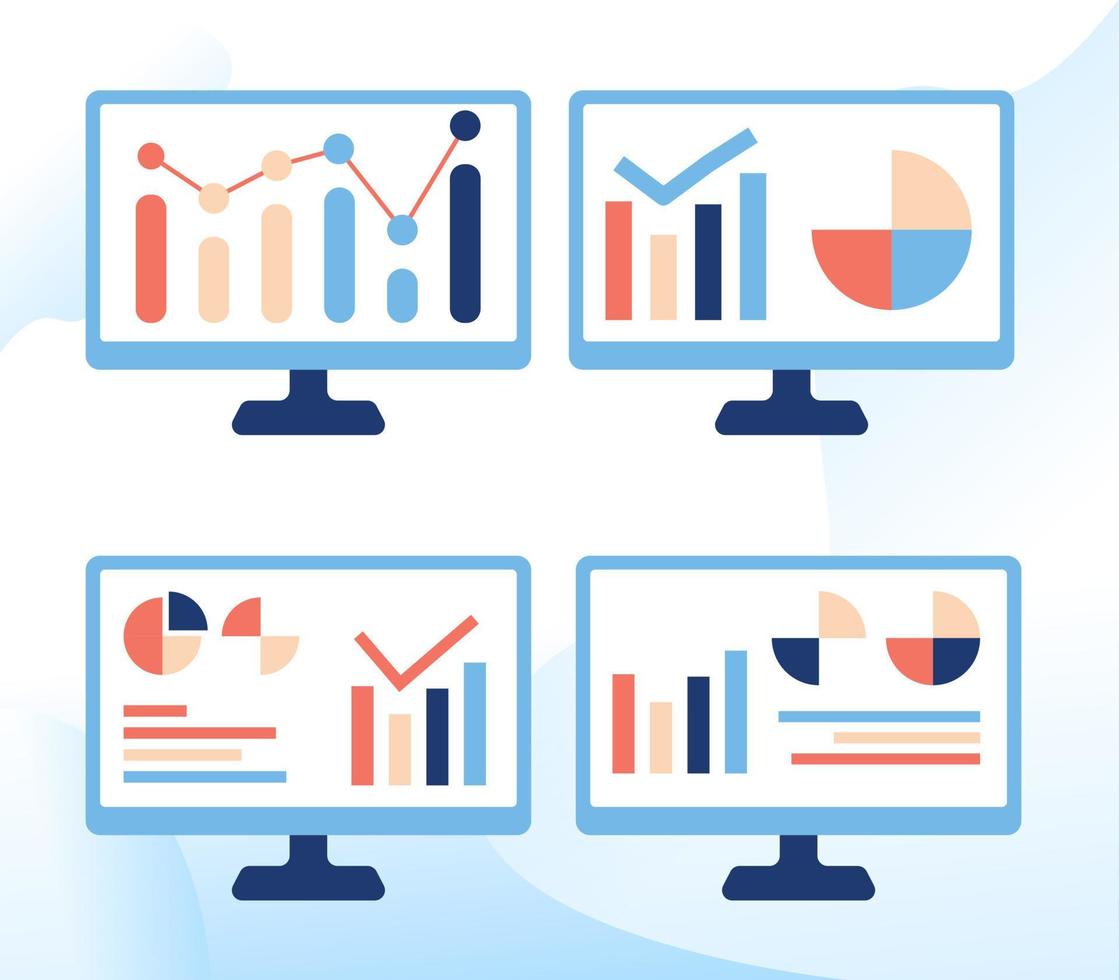 analyse statistique et de données de conception de vecteur plat pour l'ensemble de concept d'investissement de financement d'entreprise.