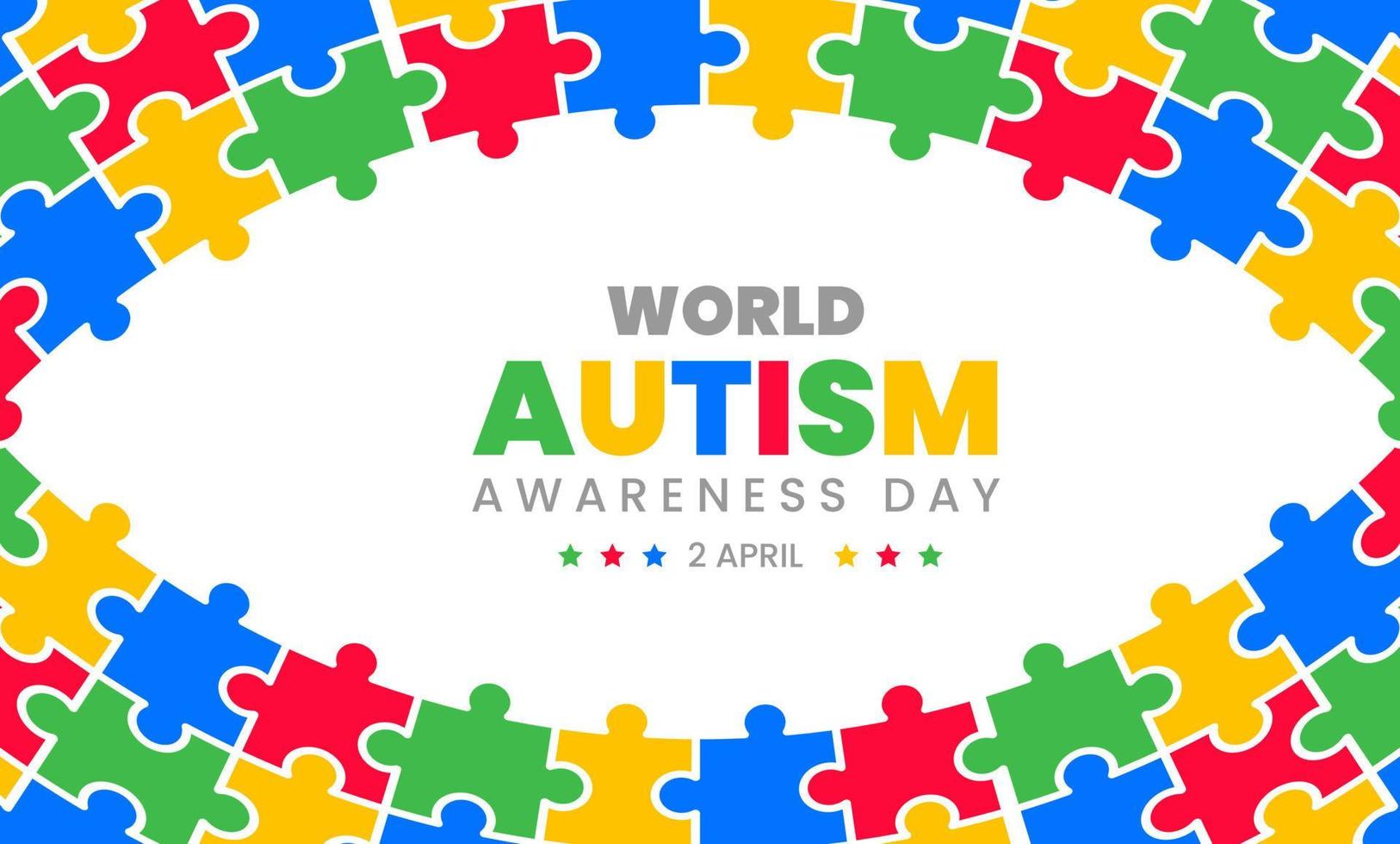 fond de la journée mondiale de l'autisme. 2 avril fond de la journée mondiale de sensibilisation à l'autisme 2022. conception de fond de la journée mondiale de l'autisme vecteur