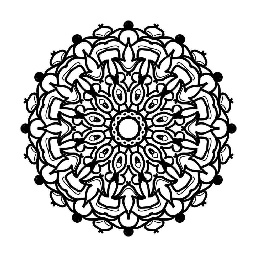 mandala dessiné à la main. décoration en ornement de doodle oriental ethnique. vecteur