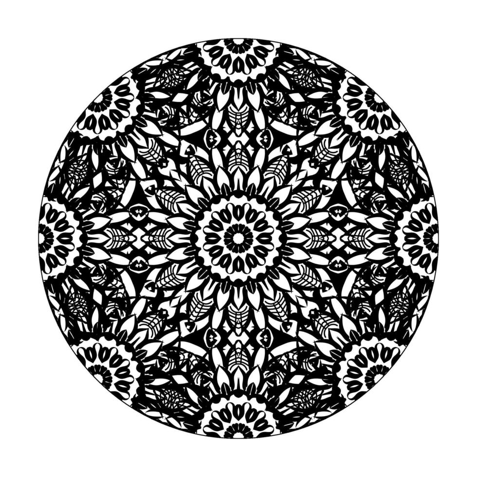 mandala dessiné à la main. décoration en ornement de doodle oriental ethnique. vecteur