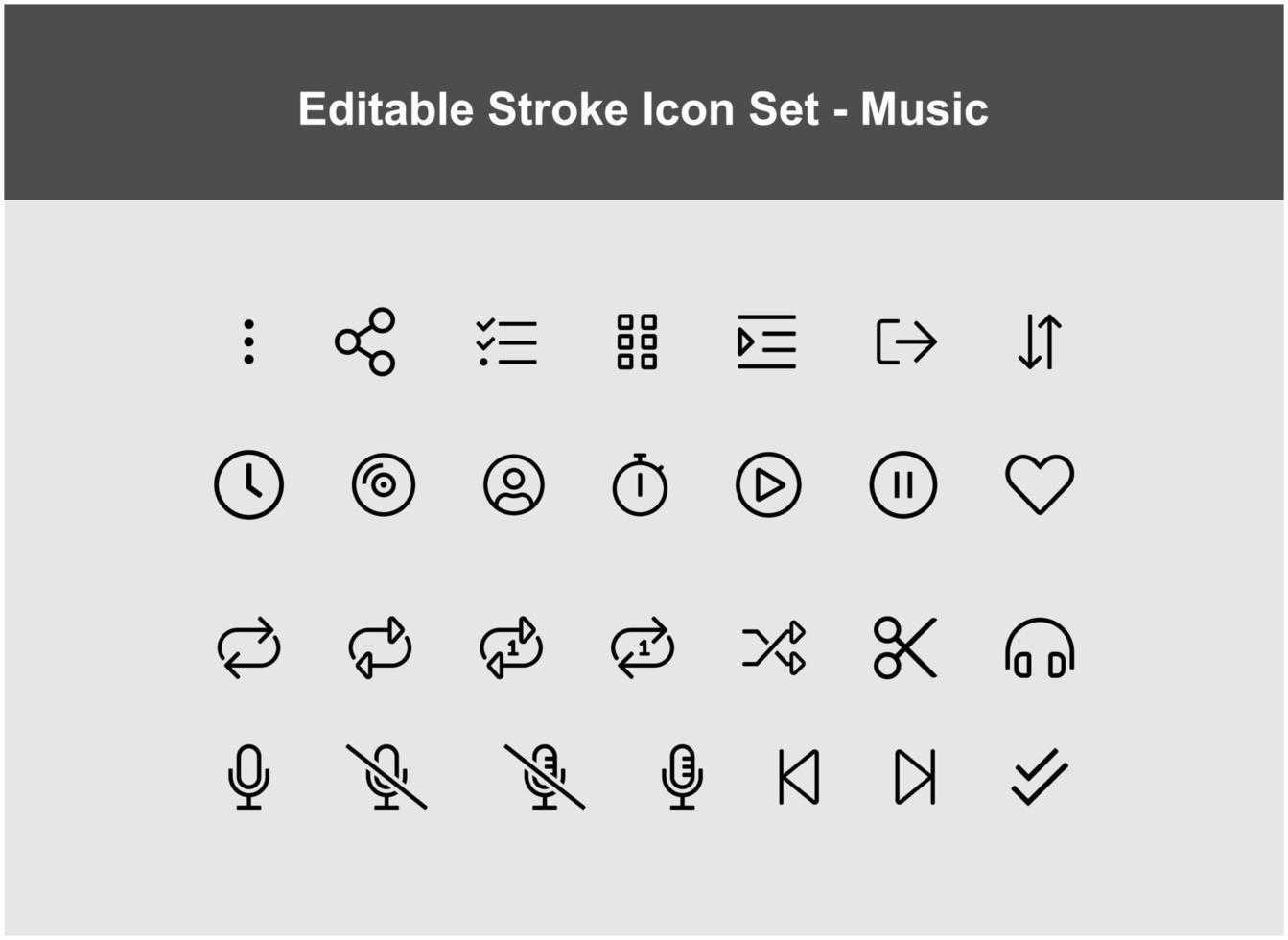 jeu d'icônes sur le lecteur de musique vecteur