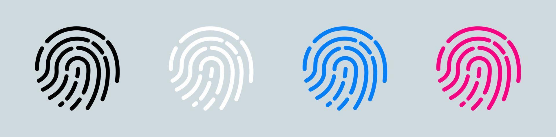 touch id icône doigt vecteur isolé sur fond. définir le signe d'icône de numérisation d'empreintes digitales en noir et blanc.