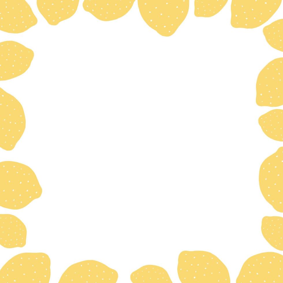 illustration vectorielle dessinée à la main de citron avec un espace vide pour le texte sur fond blanc. vecteur