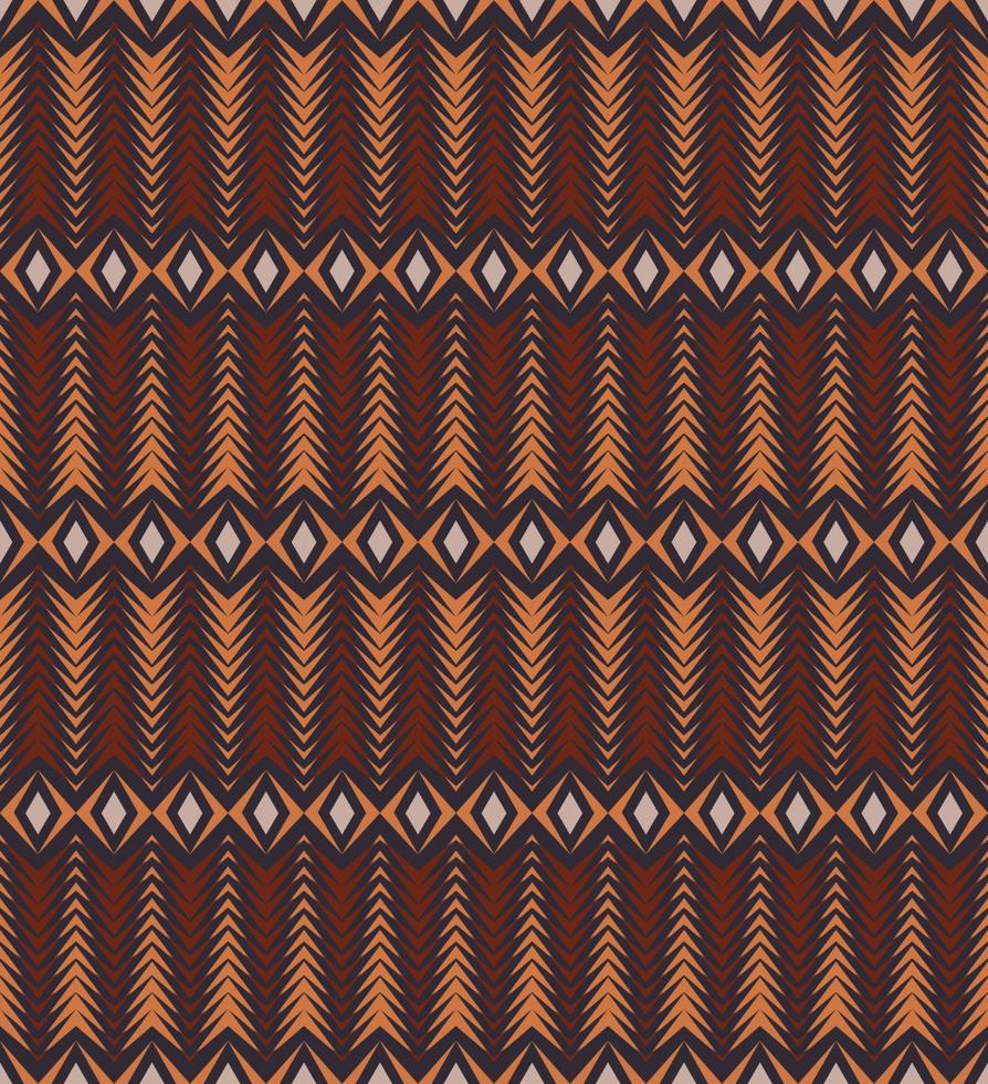 carré de losange tribal ethnique, triangle géométrique en forme de chevrons motif sans couture sur fond de couleur marron. utilisation pour le tissu, le textile, les éléments de décoration intérieure, le rembourrage, l'emballage. vecteur