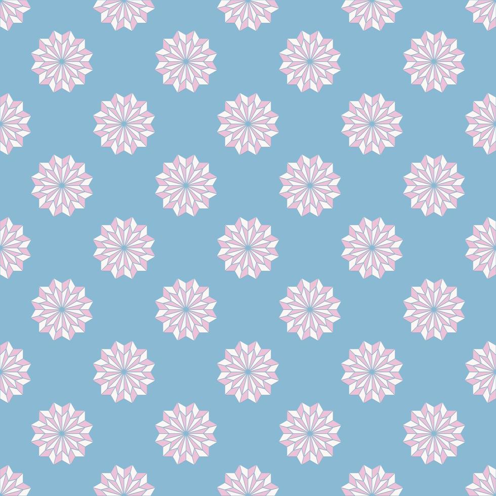 grille de forme de fleur géométrique motif sans couture fond de couleur féminine. utiliser pour le tissu, le textile, les éléments de décoration intérieure, l'emballage. vecteur