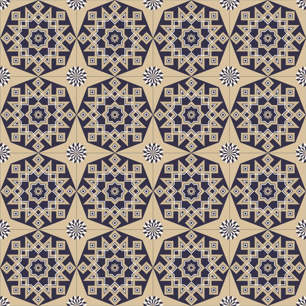 étoile géométrique islamique et forme de fleur sans couture fond de couleur contemporaine. motif de paréo batik. utiliser pour le tissu, le textile, les éléments de décoration intérieure, l'emballage. vecteur