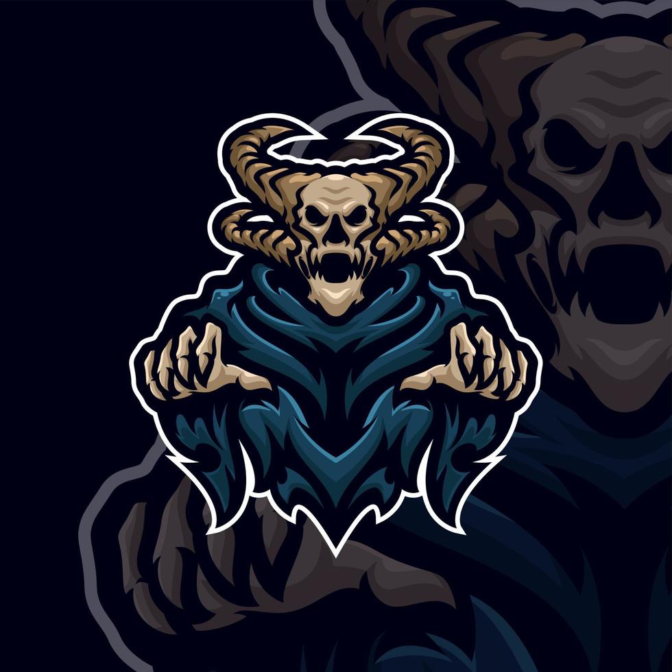 modèle de logo de mascotte de jeu esport monstre ange vecteur