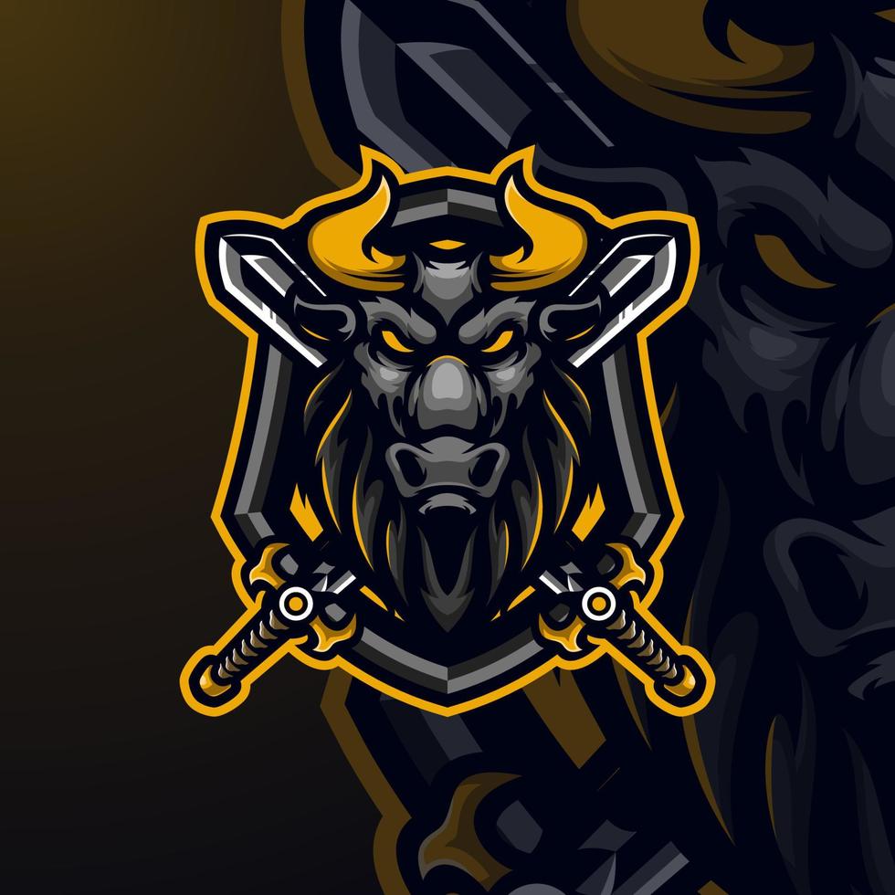 buffle mascotte logo esport vecteur premium