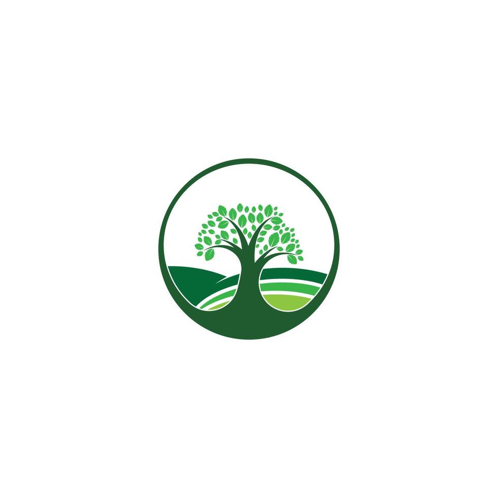 agriculture, arbre, icône de la feuille vecteur