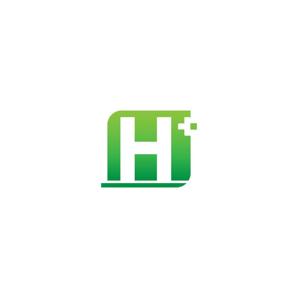 icône du logo lettre h avec croix médicale vecteur