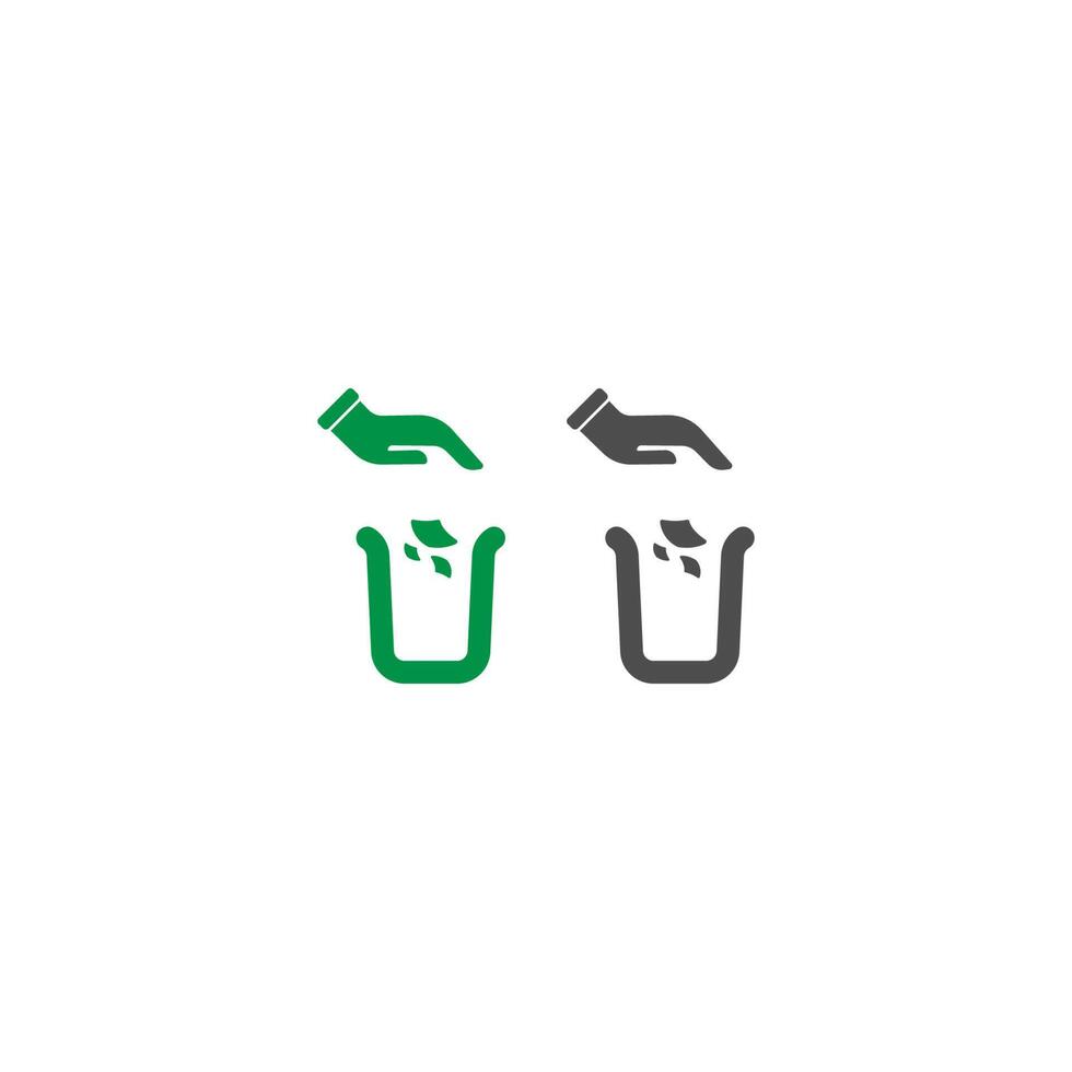 modèle vectoriel de conception d'icône de poubelle