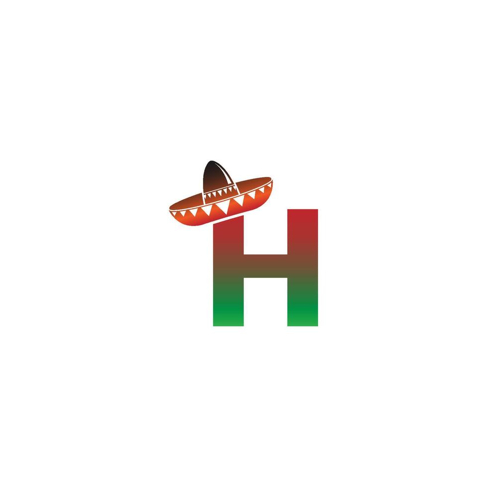 conception de concept de chapeau mexicain lettre h vecteur