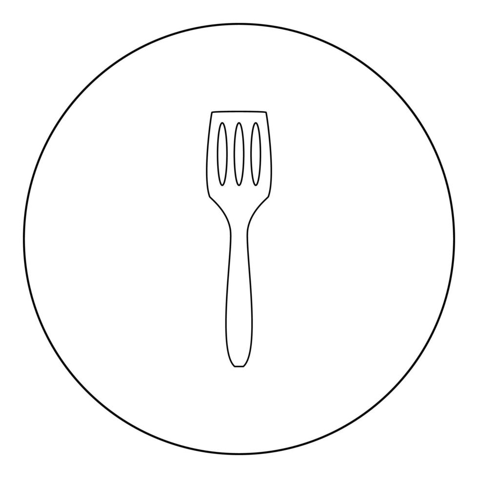 icône de spatule de cuisine couleur noire en cercle vecteur