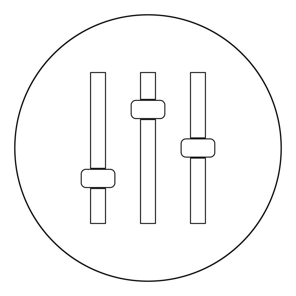 icône du panneau de commande couleur noire en cercle vecteur