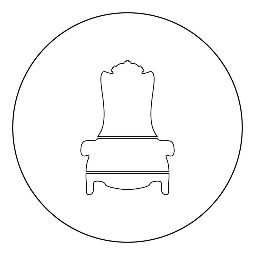 icône du trône couleur noire en cercle vecteur