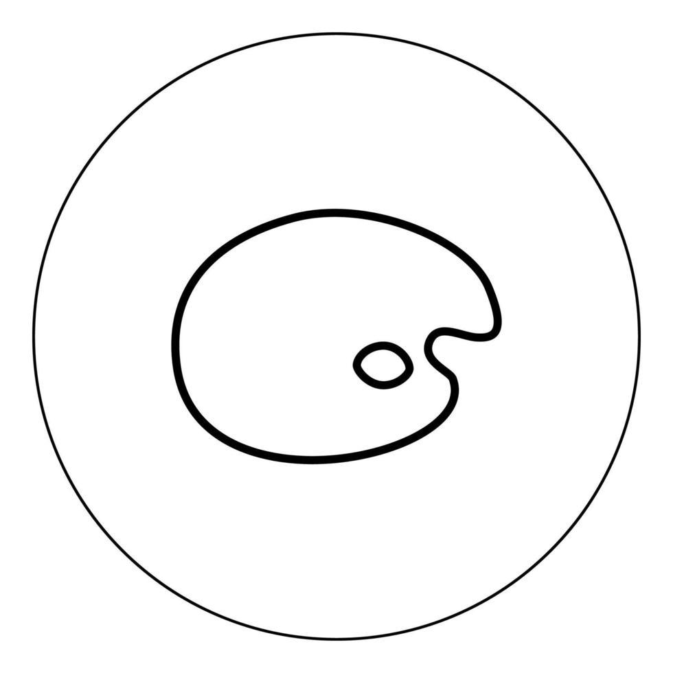 icône palette couleur noire en cercle vecteur